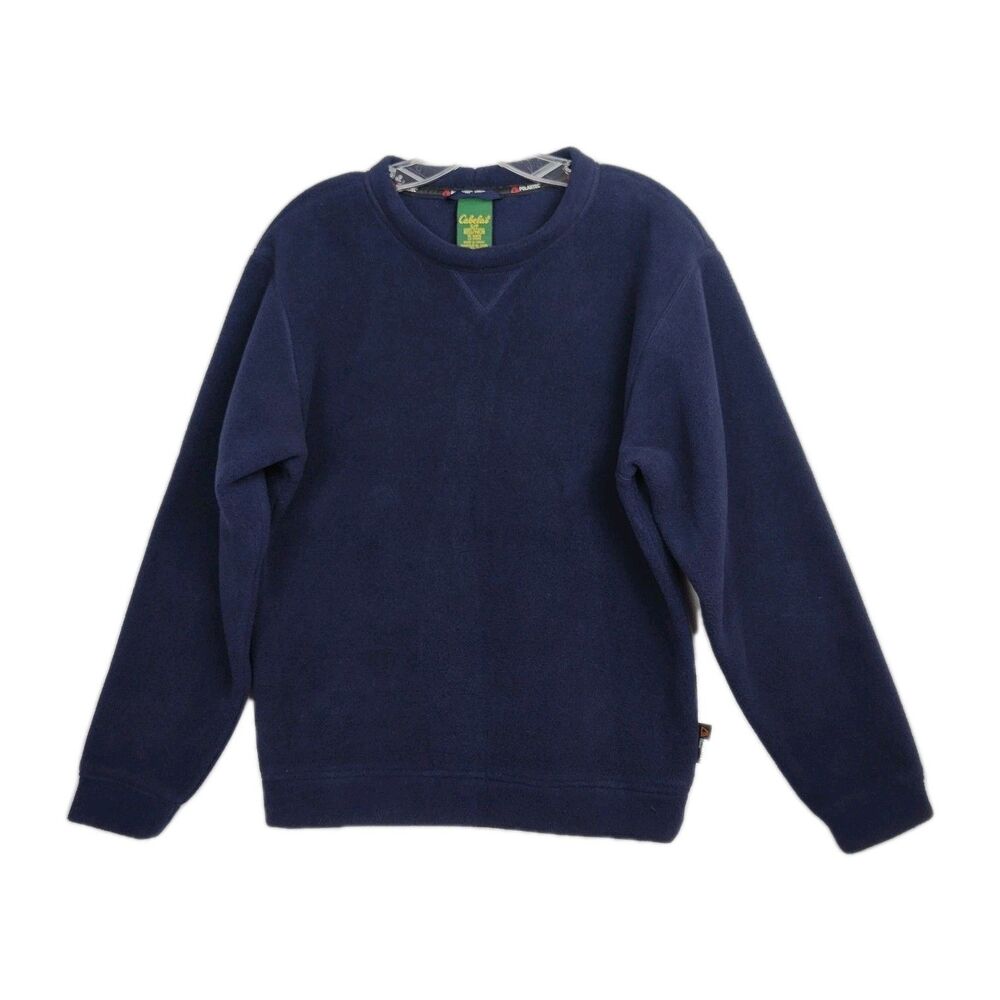 Cabela's Polartec Fleece Sweatshirt Men's S Navy Blue Crew Neck Long‎ Sleeves